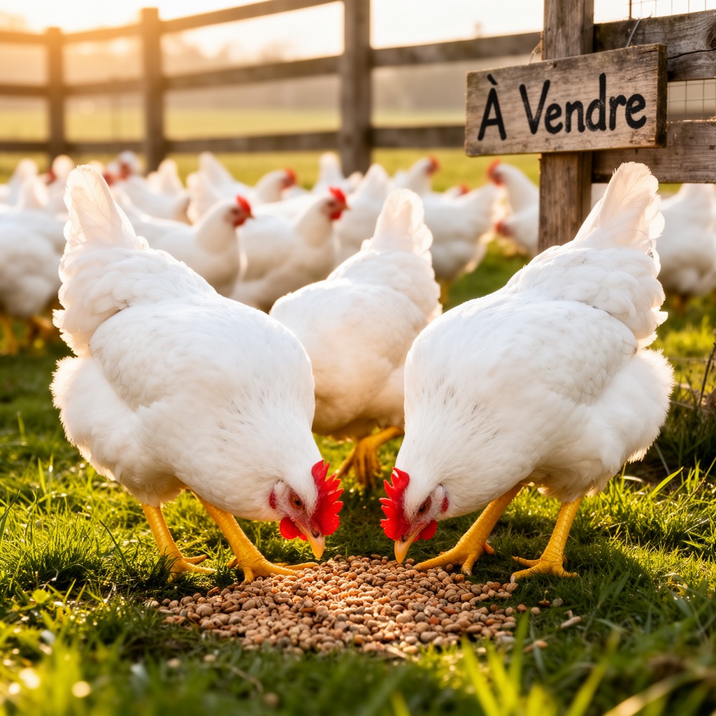 Poulets de chair prêts à vendre